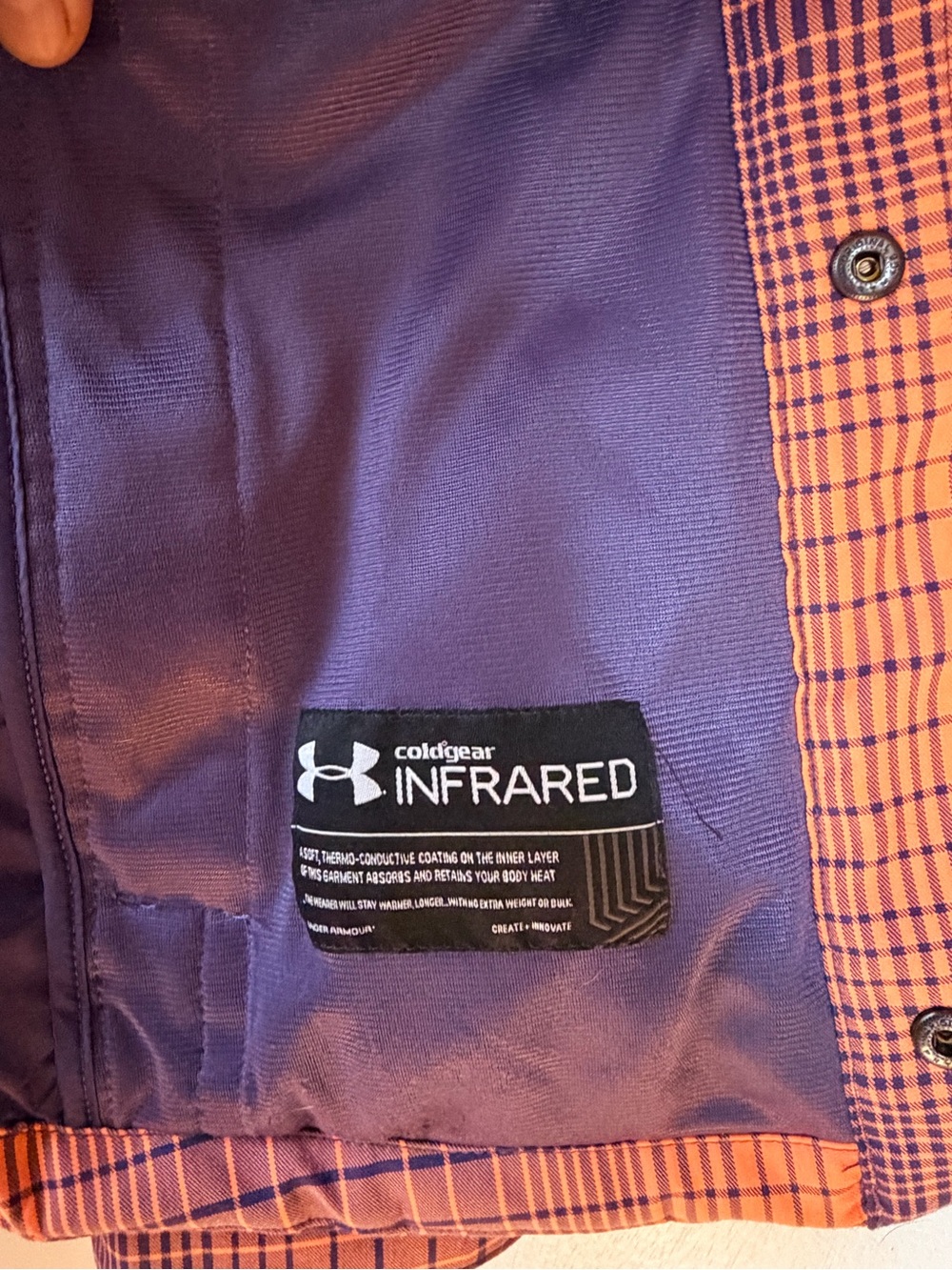 Under Armour Women's Orange & Purple Hooded Ski Jacket - Picture 3 of 5
